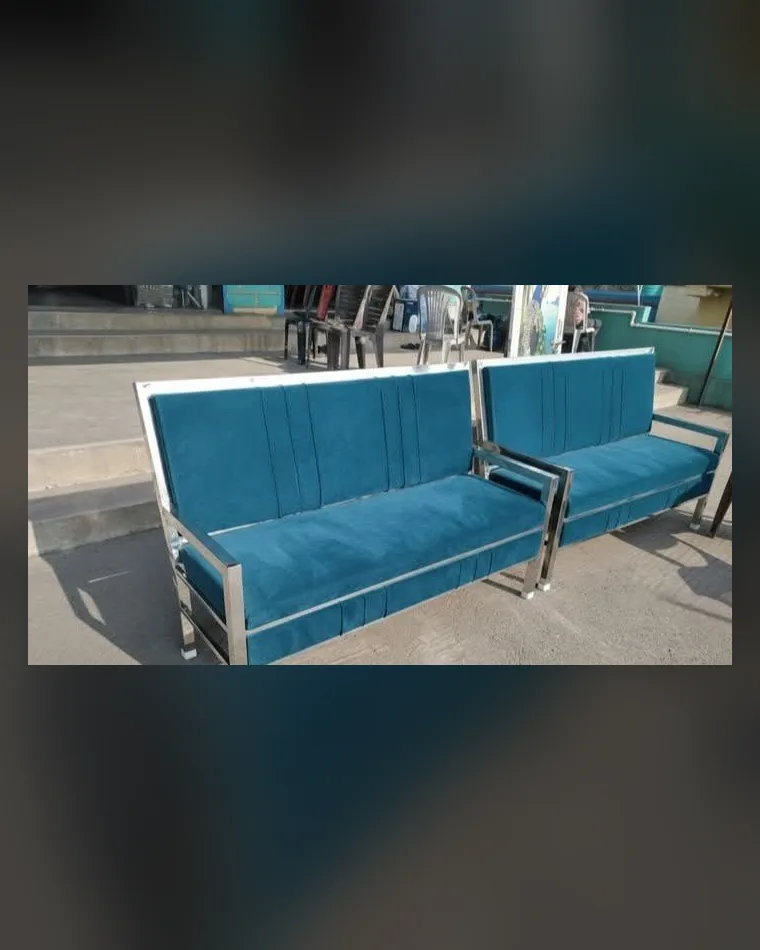 Upholstered Steel Sofa — Steel Furniture fabricated in Lucknow