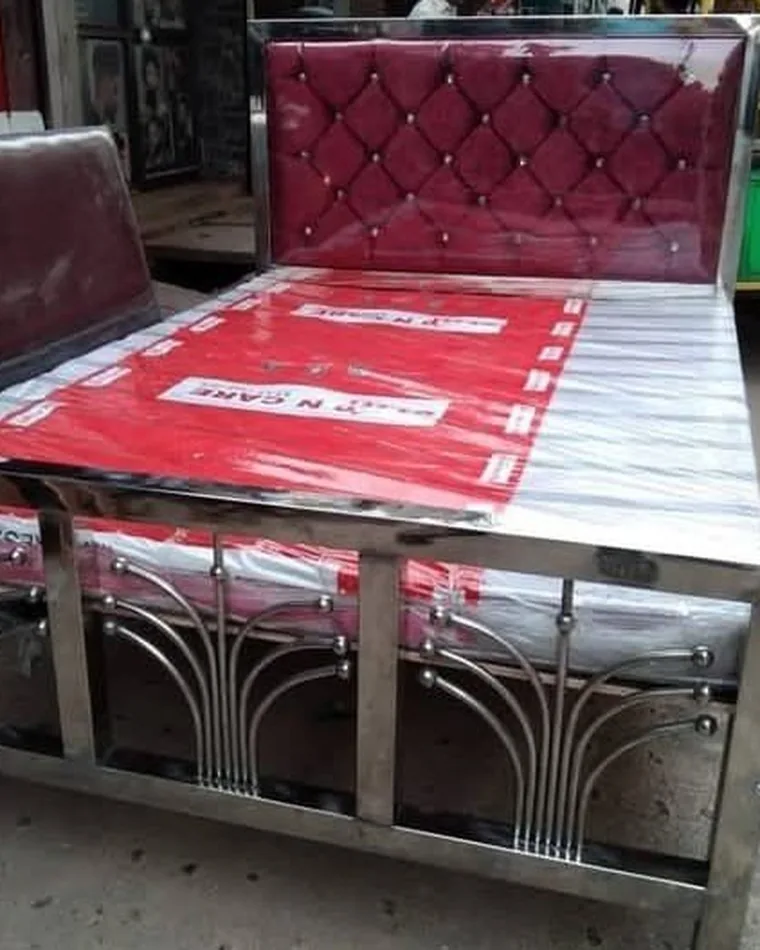 Arch Skirt Double Bed — Steel Furniture fabricated in Lucknow