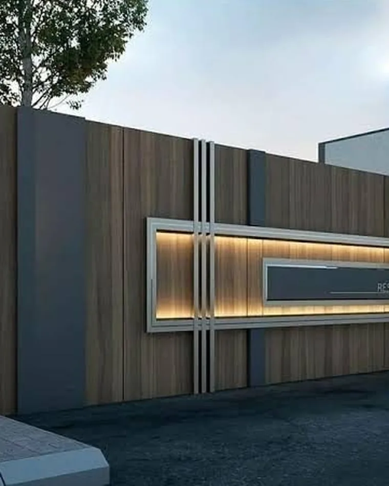 Louvered Compound Facade — Main Gates fabricated in Lucknow