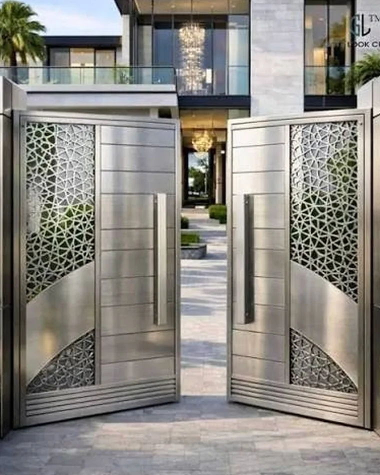 Perforated Twin Leaf Gate — Main Gates fabricated in Lucknow