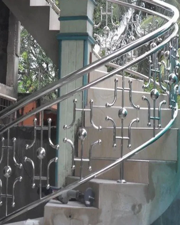 Curved Scroll Stair Railing — Railings & Balustrades fabricated in Lucknow