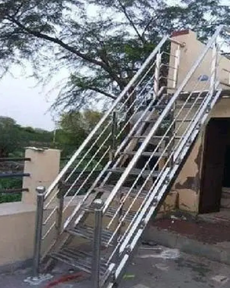 Open Yard Stair Railing — Railings & Balustrades fabricated in Lucknow