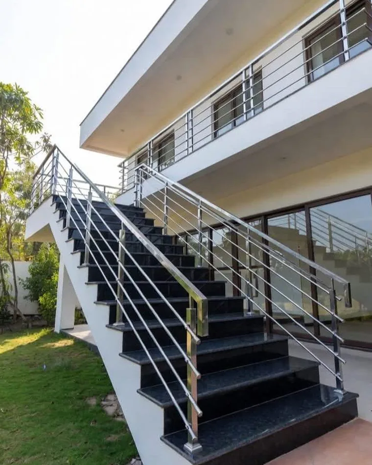 Facade Stair Railing — Railings & Balustrades fabricated in Lucknow