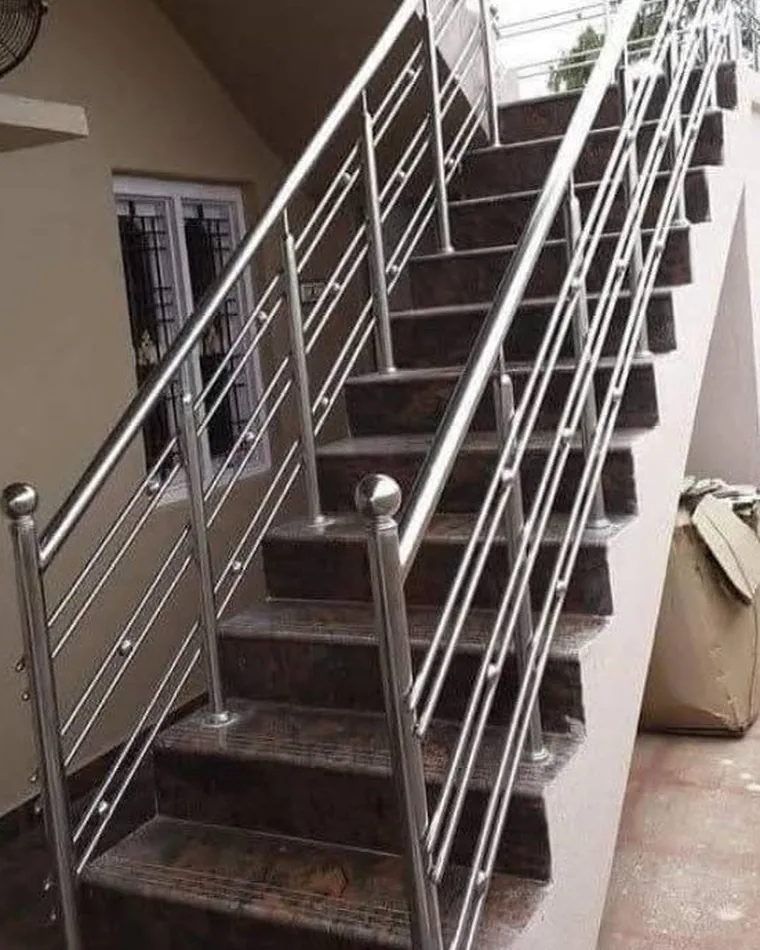 Long Flight Stair Railing — Railings & Balustrades fabricated in Lucknow