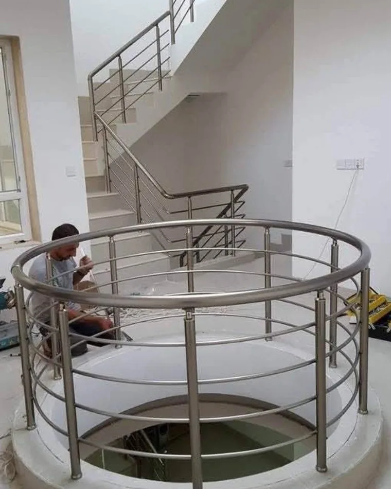 Circular Stairwell Railing — Railings & Balustrades fabricated in Lucknow