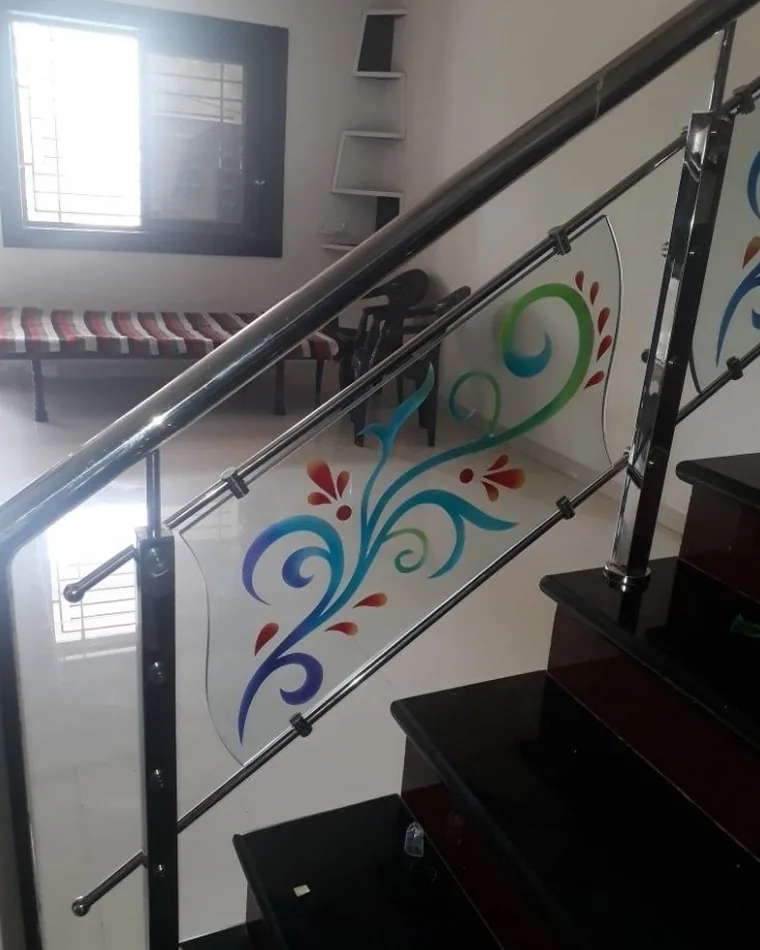 Twin Rail Stair Railing — Railings & Balustrades fabricated in Lucknow