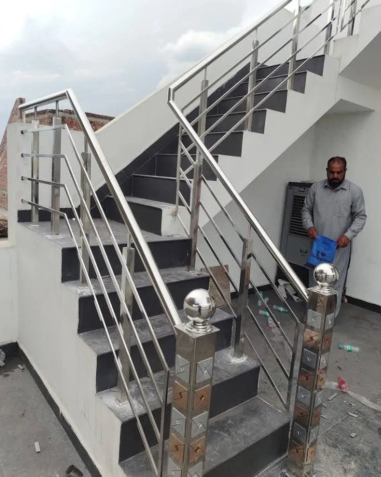 Site Fitted Stair Railing — Railings & Balustrades fabricated in Lucknow
