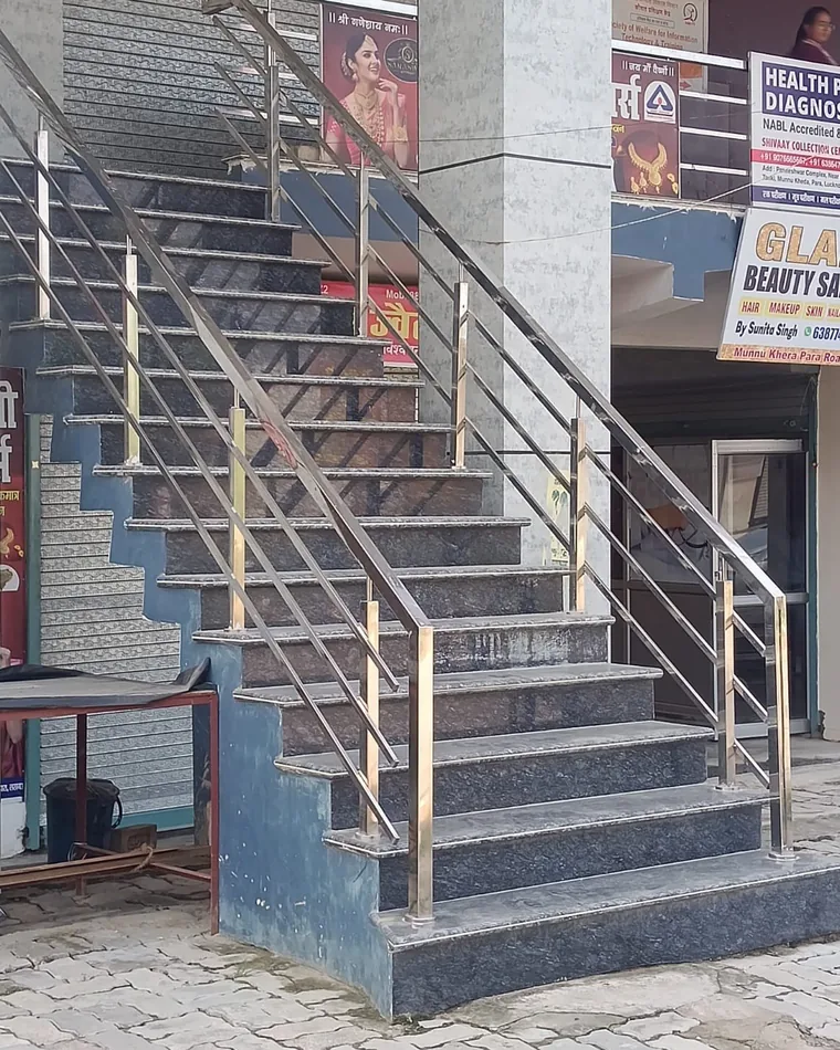 Street Access Stair Railing — Railings & Balustrades fabricated in Lucknow